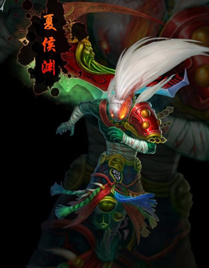 TOP8夏侯渊：这货的坑率一直居高不下!老是有人出跳鞋玩飘逸!不管顺风逆风都憋跳!后期输出几乎为零!逃脱不了atm的命运!这货前期主加光环攻击基本是其他英雄两倍!不玩飘逸可好?